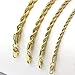Jewel Town Mens 14k Yellow Gold Plated Width 3 4 5 6mm French Rope Link Chain Necklace