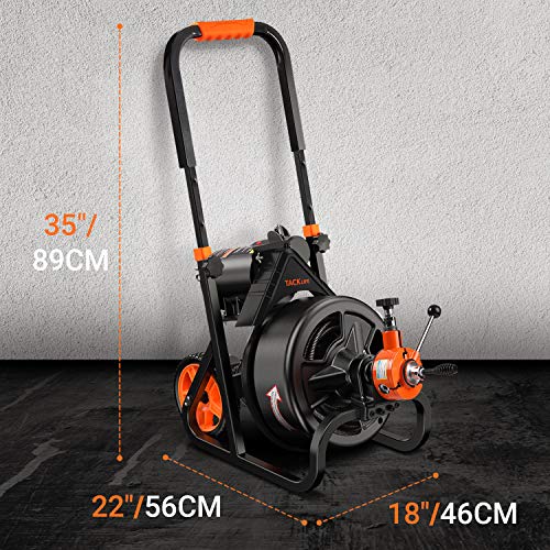 TACKLIFE Electric Drain Auger 75 Ft x 1/2 Inch Drain Cleaner Machine