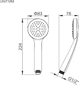 Ibergrif M20217 Shower Head Universal Handheld Chrome 83mm Diameter view 2