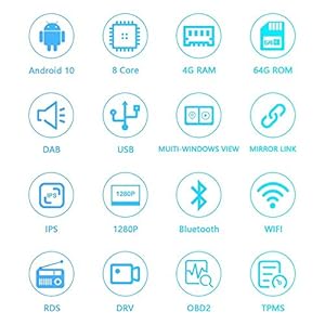 Autoradio per Fiat Linea Punto 2012-2015 Android 11 Octa Core 4G RAM 64G ROM Schermo IPS da 6,2''Doppio Din In Dash… - immagine 4