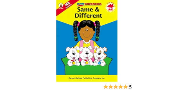 Amazon Com Same Different Grades Pk 1 Home Workbooks Carson Dellosa Books