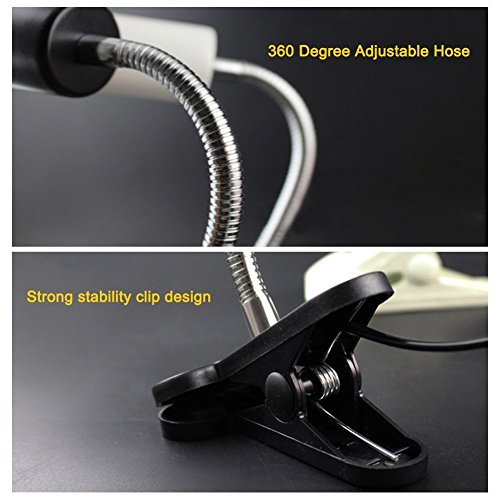 CTKcom UVA UVB Light Bulb Reptile Ceramic Heat Lamp Pet Heating Bulb Holder Clamp Lamp Fixture Heating Light Lamp For Reptiles,Aquarium Reptile Light Adjustable Habitat Lighting Stand,110V-130V(Black)