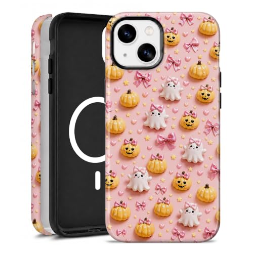 Elystara Magnetic for iPhone 13/14 Phone Case, Pink Pumpkin Ghost Halloween at Amazon