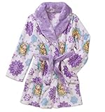 Disney Frozen Girls Elsa Snowflake Plush Robe Bathrobe Pajamas Purple