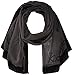 Calvin Klein Women's Velvet Border Burnout Scarf, Black, one Size