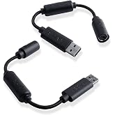 HUYUN 2 Pack USB Breakaway Cable Dongle Cord Compatible for Razer Wolverine Wired Gaming Controller Gamepad Xbox 360 Wired Controllers, Extension Adapter Cable