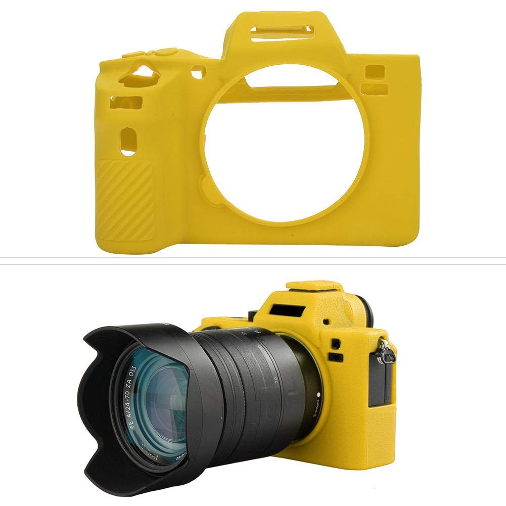 Bindpo Silicone Camera Case for A72 A7R2 A7S2 A7II A7RII A7SII, Soft Rubber Shell Protective Cover Housing(Yellow)