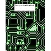 Composition Notebook: Circuit board computer science Journal, Diary. artificial intelligence Ai College Ruled pages of size 8.5 x 11 inch. Intended ... engineering students graduation gifts
