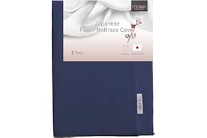 MORIRIN Zippered Cover for Japanese Futon Floor Mattress, 100% Cotton, Made in Japan, Twin, Navy
