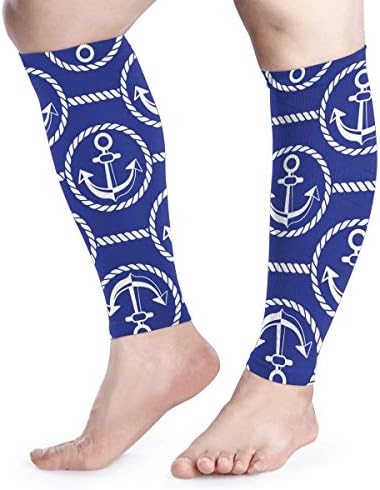 Distinctive Anchor Circle Blue Cool Running Home Workout Sport Gym Gear Accessories Calf Compression Sleeve Leg Jobs Running Half Foot Guard Protective Supports Guards