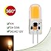 Classic Style Home 4 Watt G4 LED Light Bulb 2700K Warm White Dimmable Waterproof Bi-Pin Base 12V AC/DC T3 G4 40W LED Halogen Replacement 6Pack