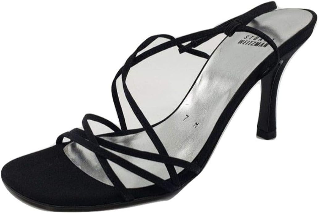 black fabric sandals