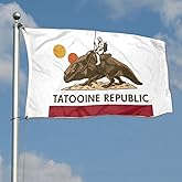 Dutern Tatooine Republic Flag 3x5Feet Outdoor Indoor Decoration Flag 3x5Feet Double Stitched Polyester with Brass Grommets, Black