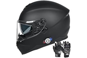 Bluetooth Motorcycle Helmet FreedConn BM12 DOT Full Face Bluetooth Helmets Motorcycle Dual Visor Helmet with Integrated Inter