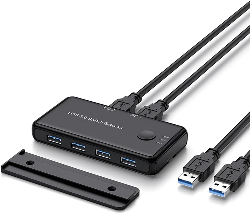 Uinfhyknd USB 3.0 KVM Switch for PC Keyboard Mouse Printer 2 Computers Sharing