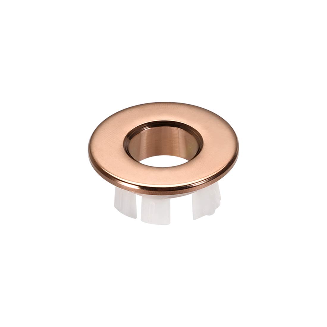 sourcing map Sink Basin Trim Overflow Cover Copper Insert in Hole Round Caps Rose Gold