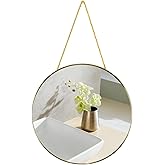 ZYGNHMO Round Wall Mirror Door Mirror PVC Plastic Frame (Gold, 11.8 inch)