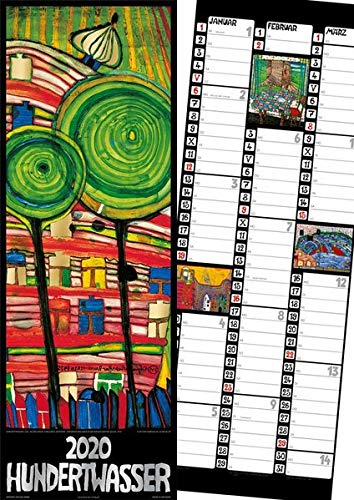 Hundertwasser Streifenkalender Art 2020: 3-Monatskalendarium by 
