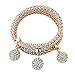 Long Way 3-Pcs Gold Silver Rose Gold Plated Chain Bracelet Austrian Crystal Ball Charm Bracelet For Women