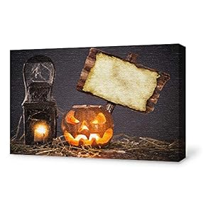 Canvas Wall Art Halloween Pictures Home Wall Decorations for Bedroom Living Room Paintings Canvas Prints Framed - 12x18 inches