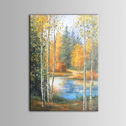 100% Hand Painted Abstract Forest Framed and Stretched Oil Painting on Canvas 28 X 20 Inch (Dk-jx-yh044)