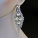 CHRAN Silver Teardrop Crystal Long Tassels Dangle Earrings Sparkling Rhinestone Ladies Gifts