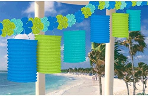 Amscan Floral Paradise Cool with Flowers Lantern Party Garland,10 Ft., Multicolor, 1 Pc