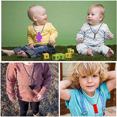 tuxepoc sensory toys for kids with autism,Sensory Chew Necklaces for Kids,Autism/ADHD/Special Needs, BPA Free Silicone Baby Teether, Biting,Oral Motor Chew