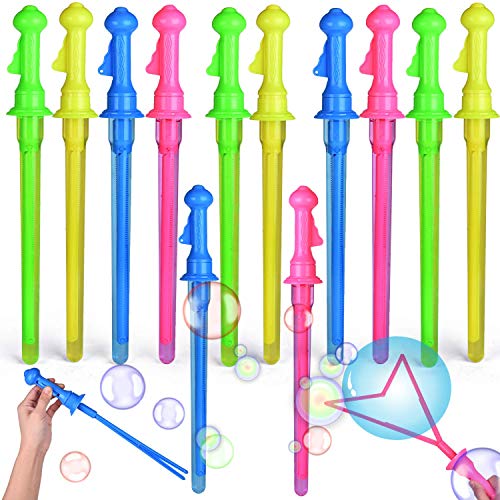 FUN LITTLE TOYS 12 Pack 16 Inch Giant Bubble Wands, Bubble Party Favors for Kids, Bubble Bulk