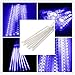 Paragala Meteor Shower Rain Lights,50cm 8 Tubes Snow Falling Rain Drop Light Cascading Lights for Christmas Wedding Party Xmas Tree Indoor Outdoor Patio Decoration (UL Listed Plug)