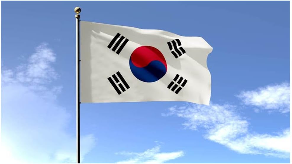My Planet Large 5'x3' South Korea Flag Premium Quality Korean Supporter Fans Decoration Flag
