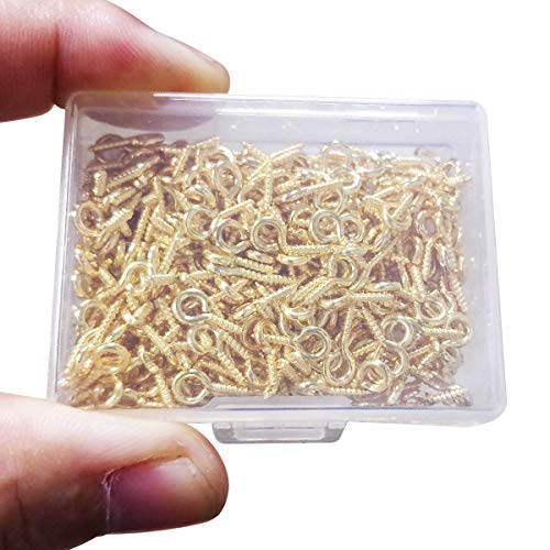 image for TTSAM 300PCS Small Screw Eye Pins,10 x 5mm Eye pins Hooks,Mini Screw E