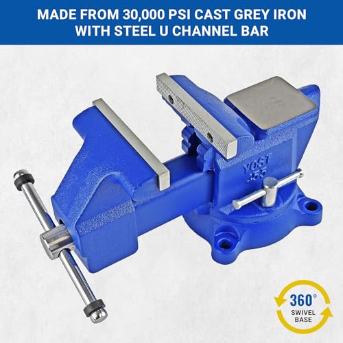 Yost Vises 455 Combination Vise 5.5 Inch Jaw Width HeavyDuty Utility