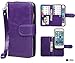 iPhone 5C Case, xhorizon TM FLK Premium Leather Folio Case [Wallet Function] [Magnetic Detachable] Fashion Wristlet Purse Soft Flip Multiple Card Slots Case Cover for iPhone 5C (Purple)