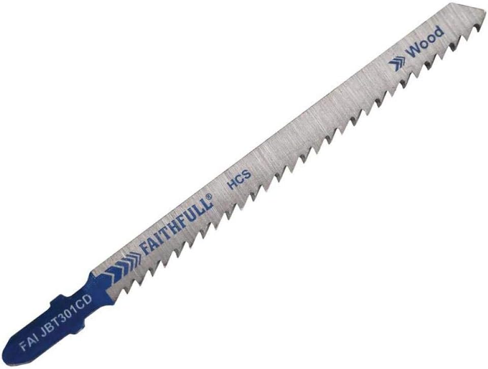 Faithfull JBT301CD Jigsaw Blades - Wood (Pack of 5), Blue