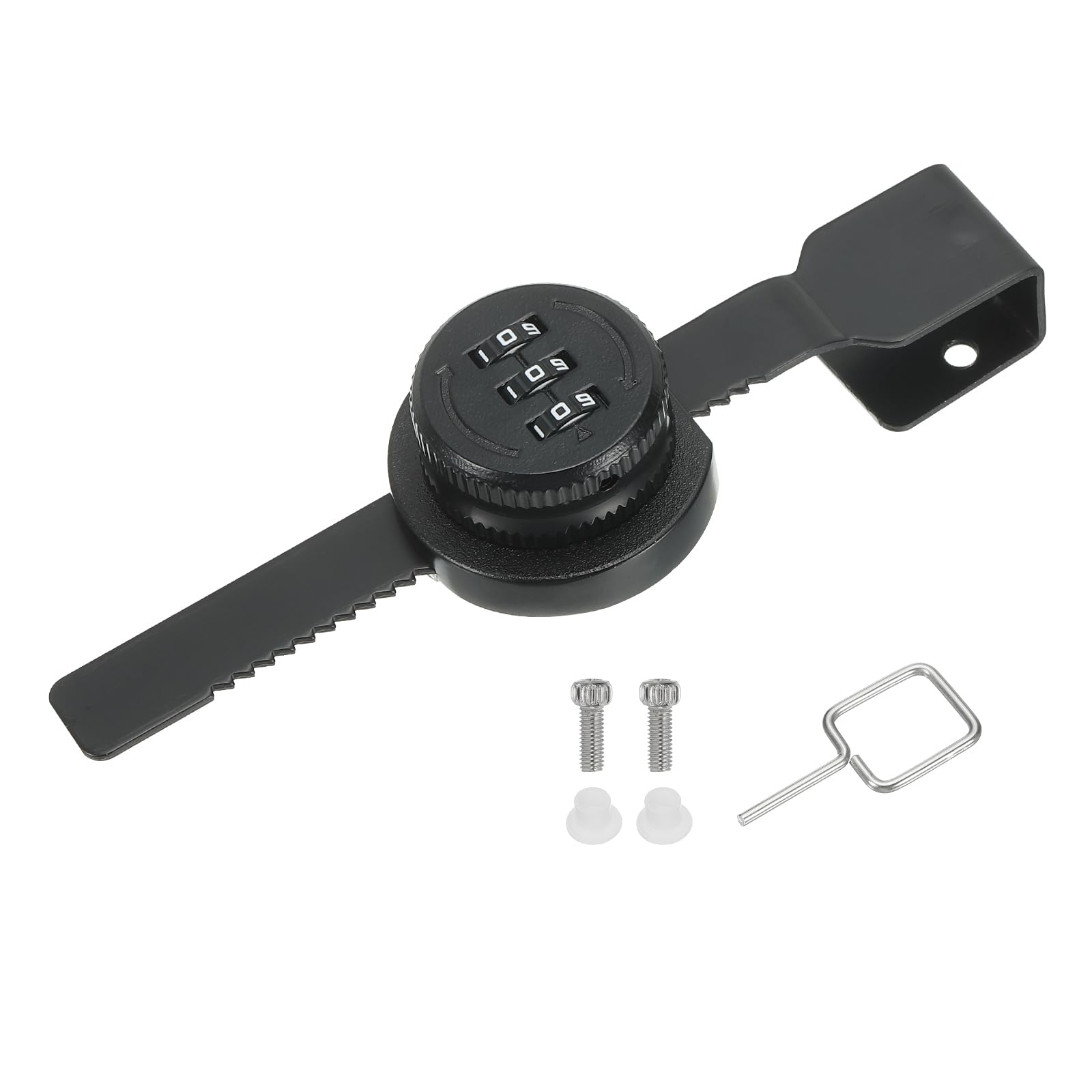 PATIKIL Keyless Cabinet Lock, Keyless Combination Ratchet Lock Zinc Alloy 3 Digit Password Combination Lock Door Security Slide Latch Lock for Cabinet Door Latch, (Black)