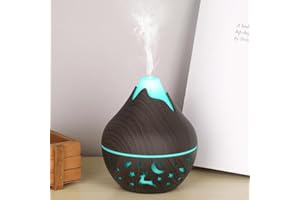 Black Hollow Design Essential Oil Diffuser Quiet Mist Humidifier Bedroom Home Aromatherapy Air Moisture Device