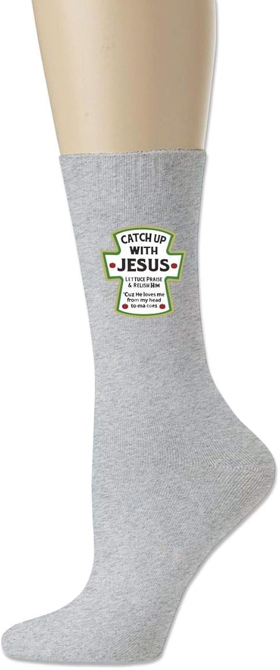 Catch Up With Jesus Christian Adult Mens Womens Classical Cotton Socks