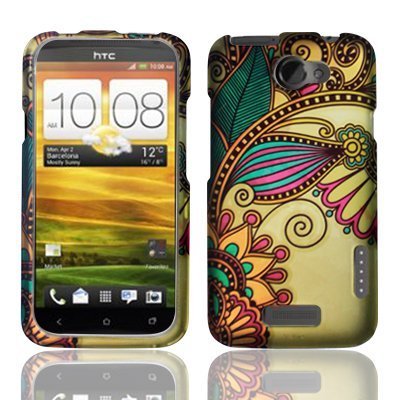 For AT&T HTC One X Hard Design Cover Case Antique Flower Accessory
