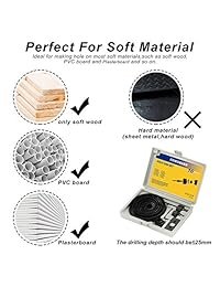 COMOWARE - Kit de sierra perforadora para madera, acero al carbono duradero