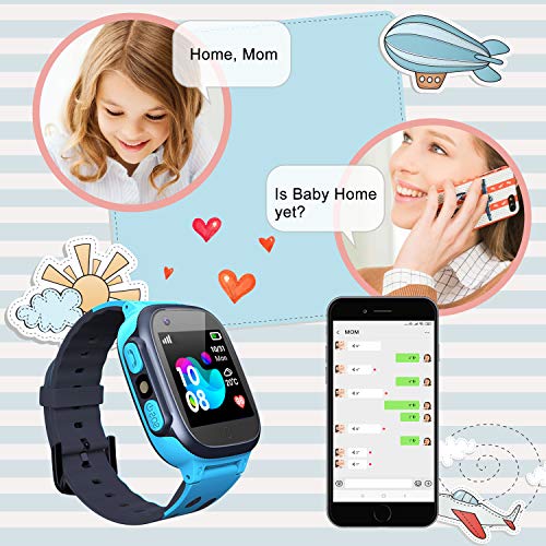 Jsbaby Kids smartwatch Phone Watches for Children with LBS Tracker sim Card Anti-Lost sos Call Boys and Girls Birthday Compatible Android iOS Touch Screen Voice Chat Remote Camera - Thumbnail 4