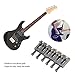 Alomejor Guitar Saddle Bridge Set 6PCS Metal Roller Bridge Repair Parts for Tele 6 String Guitar Replacement Use(Black)thumb 3