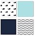 Sweet Jojo Designs 9-Piece Turquoise, Navy Blue and White Whale Nautical Ocean Baby Boys or Girls Crib Bedding Set With Bumper