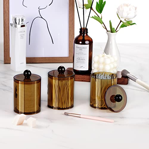SheeChung 4 Pack Plastic Acrylic Bathroom Vanity Countertop Canister