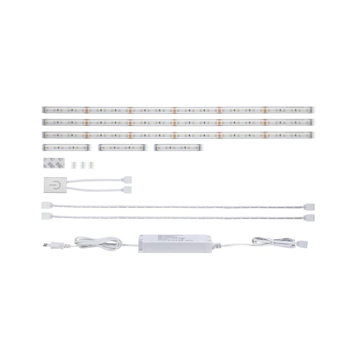 Paulmann 79838 MaxLED 500 LED Strip Comfort Set Kitchen Touch Sensor incl. 3x3.1 / 3x0.6 watt dimmable Silver Light Strip Plastic Warm White 2700 K