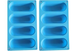 GRADENEVE Silicone Hot Dog Bun Pan Mold 2Pcs Sausage Bread Making Mold Nonstick Baking Pan for Homemade Hot Dog Buns and Saus