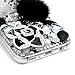 Galaxy S8 Case,Samsung Galaxy S8 Case 3D Handmade Bling Colorful Diamonds Champagne Flower Butterfly Shiny Sparkle Rhinestone Gems Crystal Clear Full Body Protection Hard PC Cover (Black White)