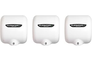 Excel Dryer XLERATOReco XL-BW-ECO Hand Dryer, No Heat, White Thermoset Resin (BMC) Cover, Automatic Sensor, Surface Mounted, LEED Credits,Commercial Hand Dryer, 500 Watts (Pack of 3)