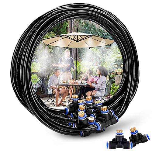H&G lifestyles Misters for Patio Misting System 26.2FT (8M) Misting Line 10 Brass Mist Nozzles Brass Adapter for Patio Garden Umbrellas Greenhouse Trampoline - Thumbnail 7