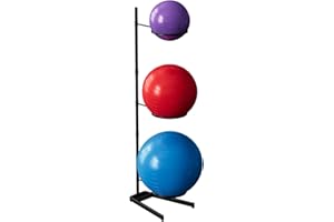 bimiti Yoga Ball Holder 3 Tiers Exercise Ball Holder Stability Ball Rack Gym Storage Rack Vertical Storage for Home and Comme